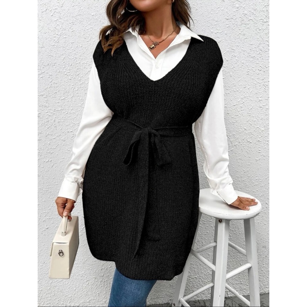 Belted Sweater Vest